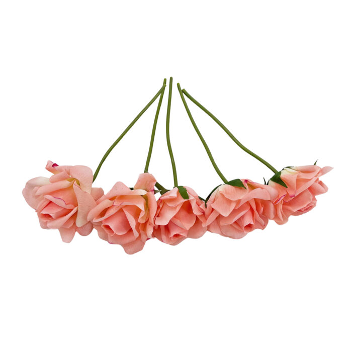 GNW Peach Pink Artificial Wedding Rose Sticks Real Touch XL-11 - Image 2