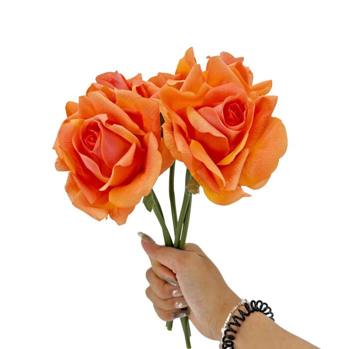 GNW Orange Artificial Wedding Rose Sticks Real Touch XL-12 - Image 3