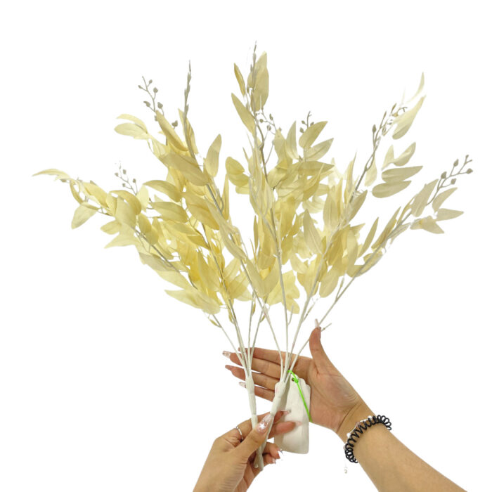 GNW Yellow Artificial Bunch Of Willow Leaves MY-247 - Image 2