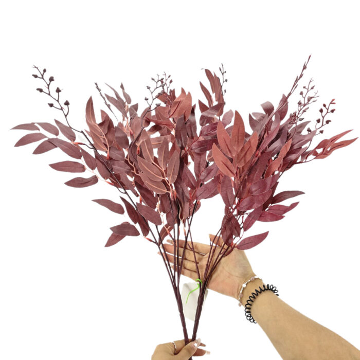 GNW Wine Artificial Bunch Of Willow Leaves MY-248 - Image 3