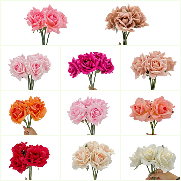 GNW Brown Artificial Wedding Rose Sticks Real Touch SG-08 - Image 4