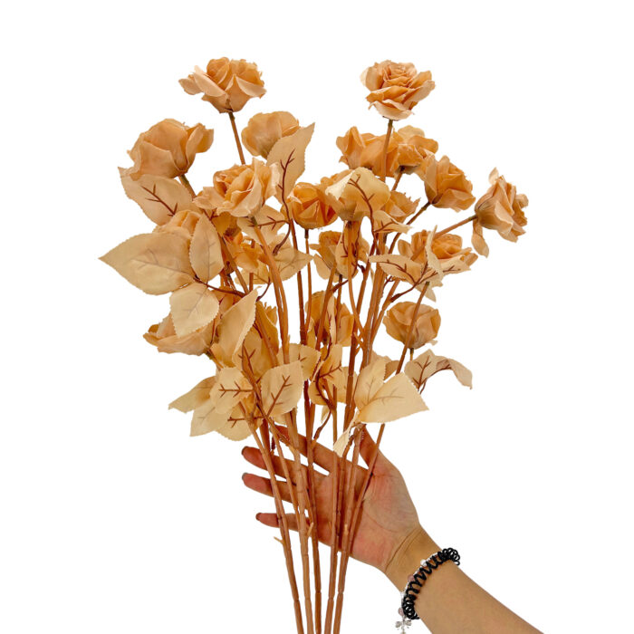 GNW Brown Artificial Garden Rose Silk XHH-04 - Image 3