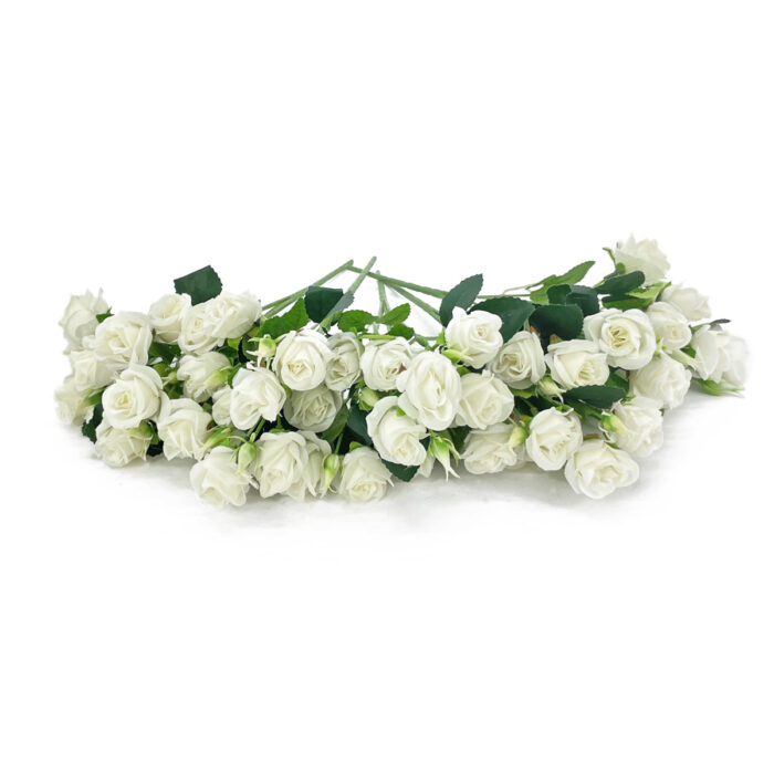 GNW White Artificial Small Spray Roses TN-01 - Image 2