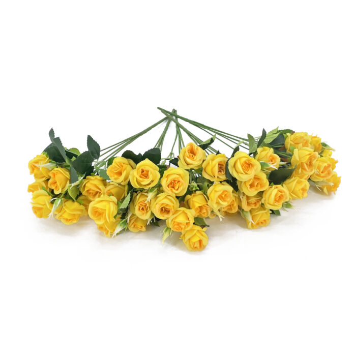 GNW Yellow Artificial Small Spray Roses TN-05 - Image 3