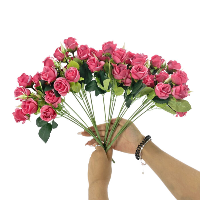 GNW Fuchsia Artificial Small Spray Roses TN-06 - Image 2