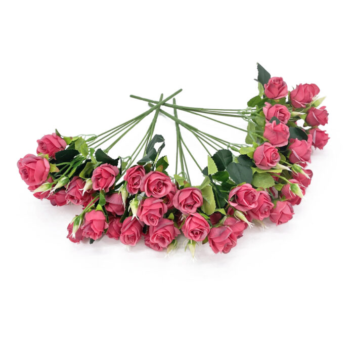 GNW Fuchsia Artificial Small Spray Roses TN-06 - Image 3