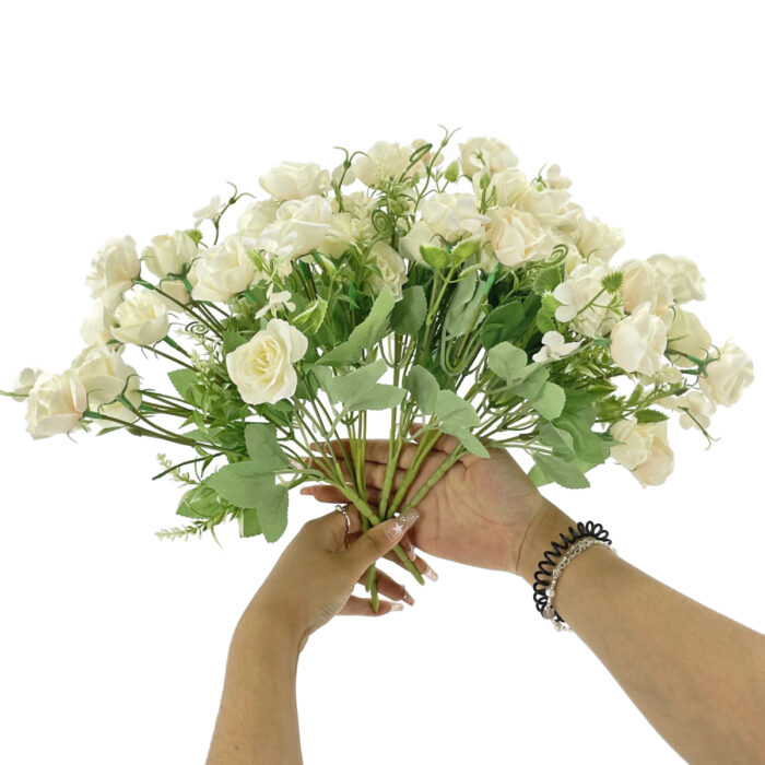 GNW White Artificial Small Spray Roses TN-20 - Image 3