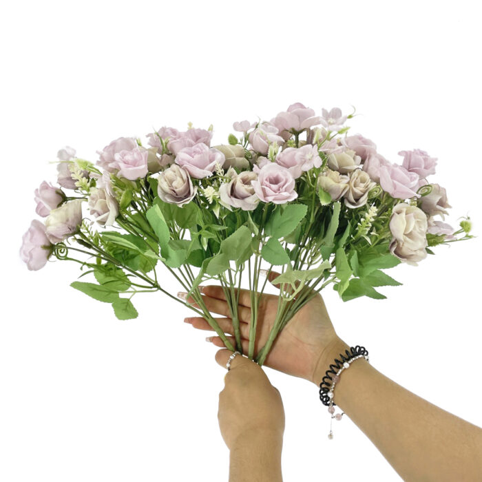 GNW Purple Artificial Small Spray Roses TN-23 - Image 3