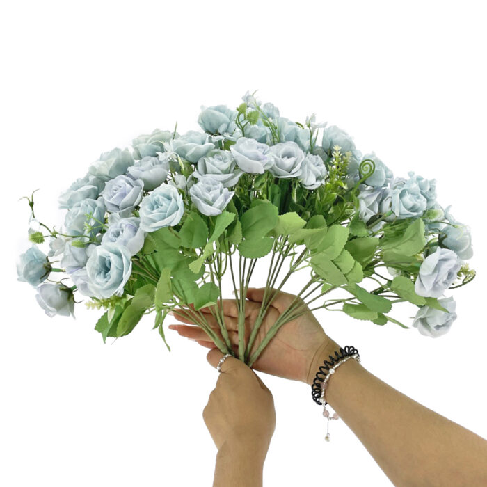 GNW Blue Artificial Small Spray Roses TN-24 - Image 2