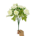 GNW White Artificial 12 heads Small Spray Roses TN-12