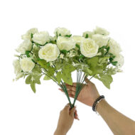GNW White Artificial 12 heads Small Spray Roses TN-12 - Image 3