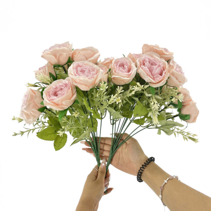 GNW Pink Purple Artificial 12 heads Small Spray Roses TN-14 - Image 3