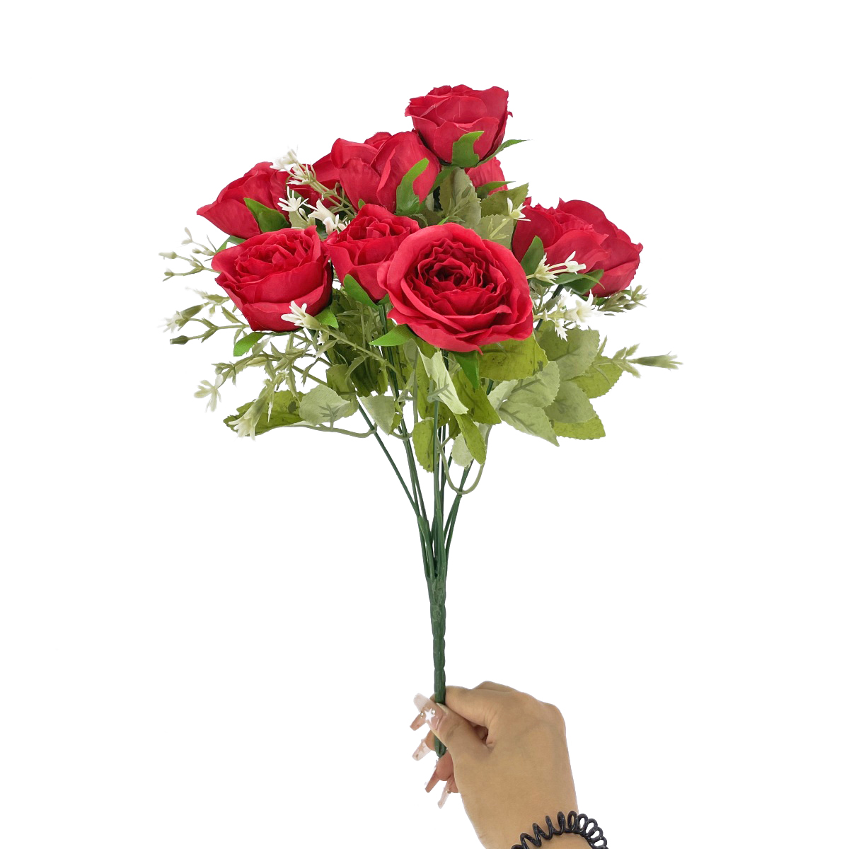 IMG_7099 GNW Red Artificial 12 heads Small Spray Roses TN-16 - Image 1