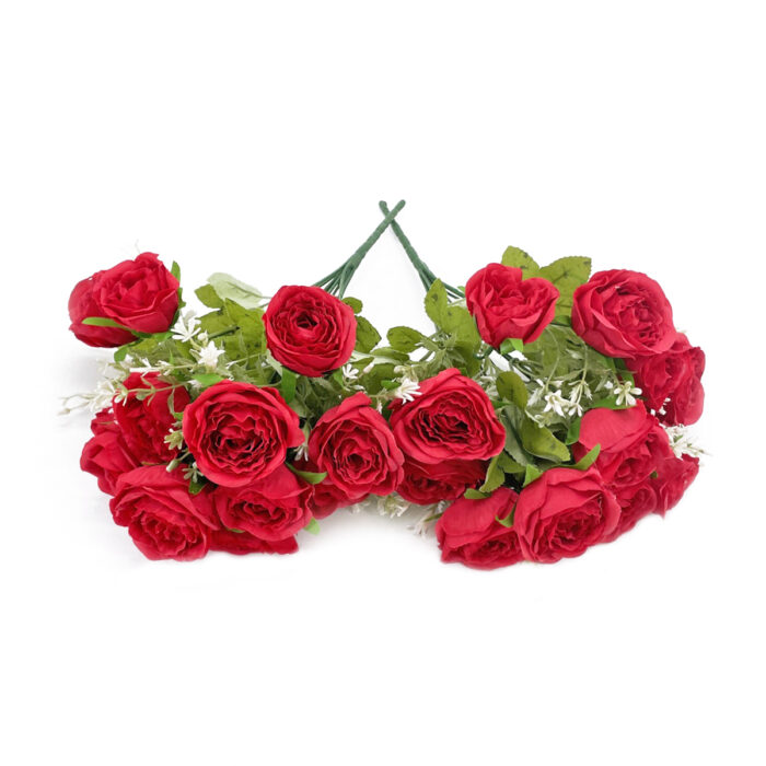 GNW Red Artificial 12 heads Small Spray Roses TN-16 - Image 2