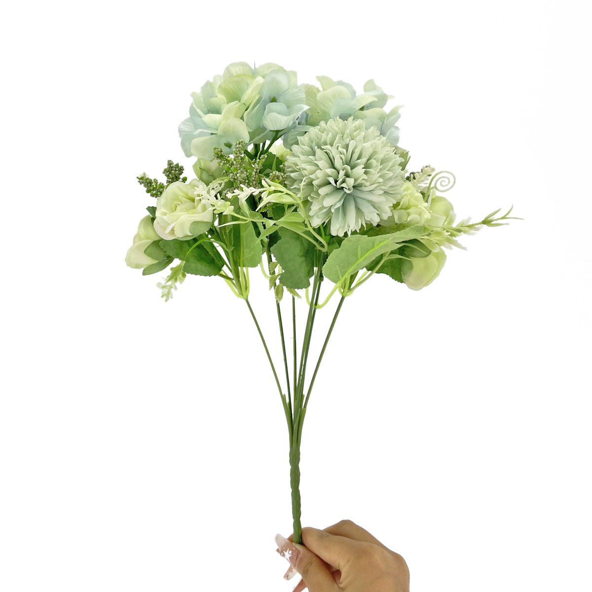 IMG_7107 GNW Green Artificial Hydrangea Spray Roses TN-45 - Image 1