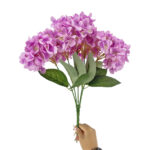 GNW Purple Artificial 5-head Single Hydrangea Silk MY-174