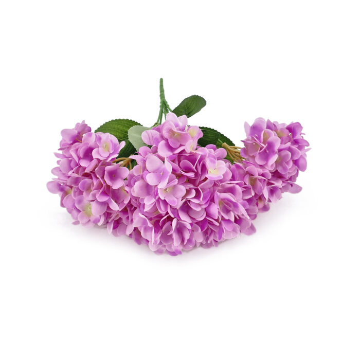GNW Purple Artificial 5-head Single Hydrangea Silk MY-174 - Image 2