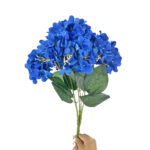 GNW Dark Blue Artificial 5-head Single Hydrangea Silk MY-175
