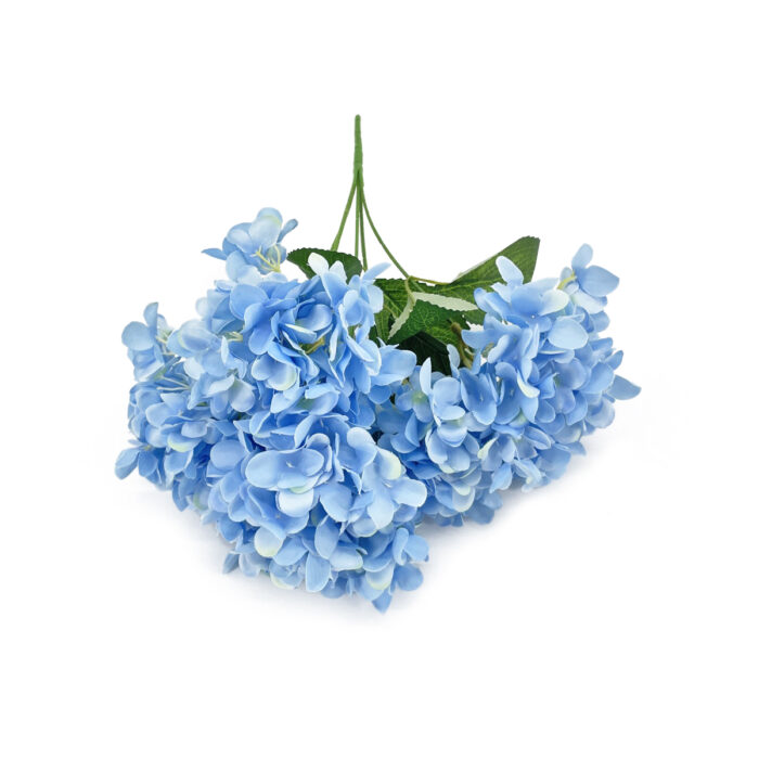 GNW Blue Artificial 5-head Single Hydrangea Silk MY-171 - Image 2