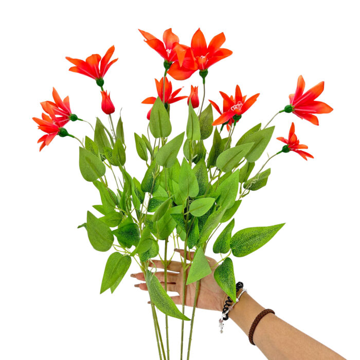 GNW Orange Artificial Clematis Lotus LR-1117 - Image 3