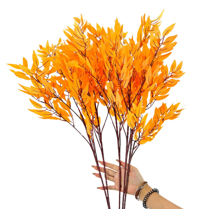 GNW Orange Artificial Salix Leaf LRR-319 - Image 3