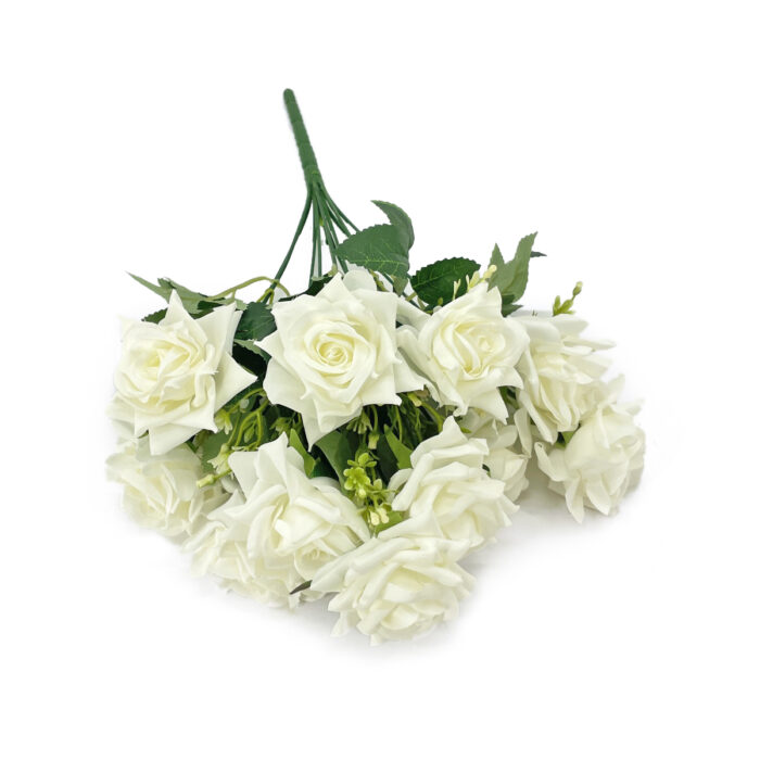 GNW White Artificial 11 heads Rose With Sharp Tips NYY-01 - Image 2