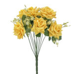 GNW Yellow Artificial 11 heads Rose With Sharp Tips NYY-07