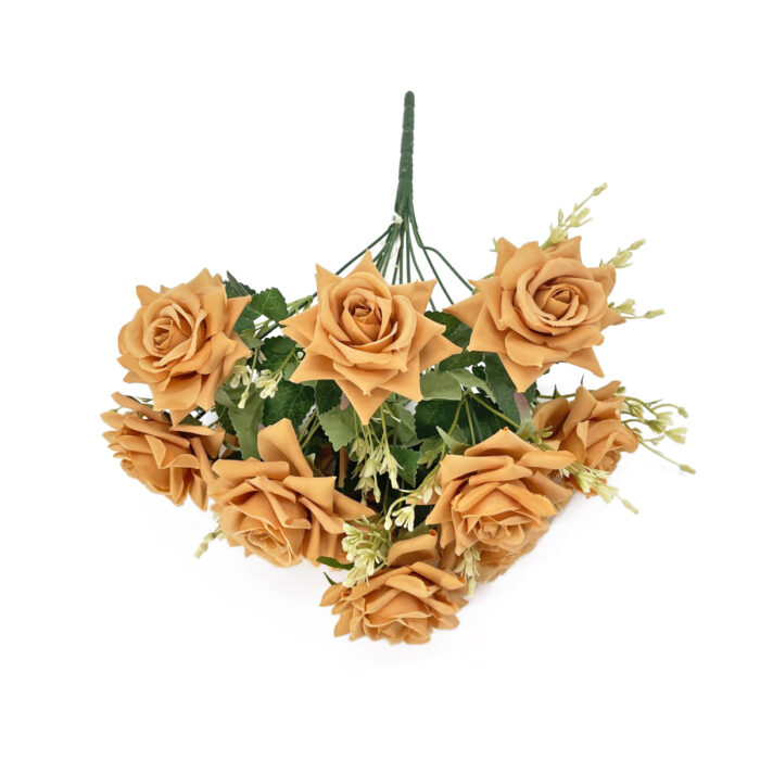 GNW Brown Artificial 11 heads Rose With Sharp Tips NYY-06 - Image 2