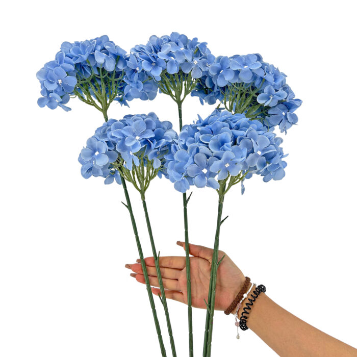 GNW Blue Artificial Hydrangea Silk LRR-354 - Image 2