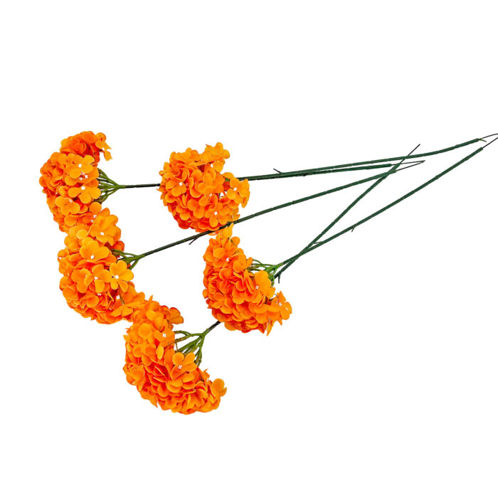 GNW Orange Artificial Hydrangea Silk LRR-358 - Image 3