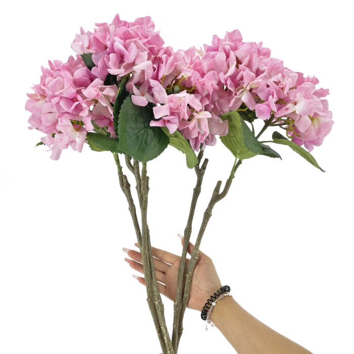 GNW Pink Artificial Single Hydrangea Real Touch GYX-11 - Image 3