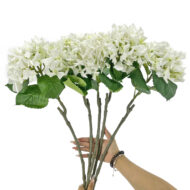 GNW White Artificial Single Hydrangea Real Touch GYX-25 - Image 3