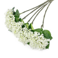 GNW White Artificial Single Hydrangea Real Touch GYX-25 - Image 2