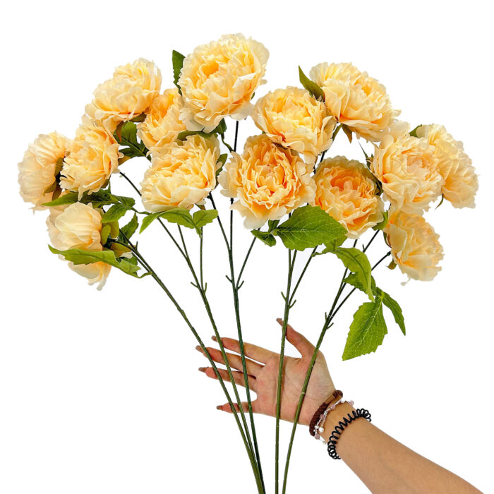 GNW Yellow Artificial Rich Peony LRR-324 - Image 2