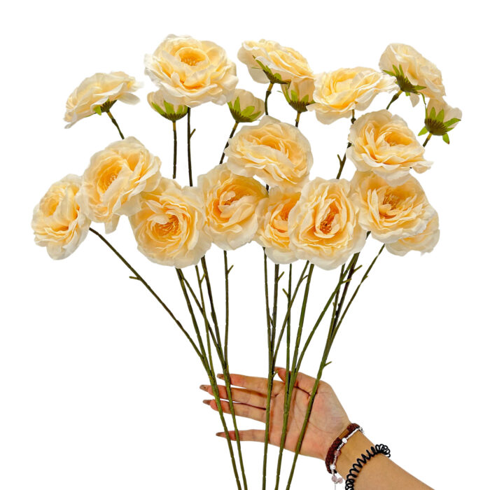 GNW Champagne Artificial Herbaceous Peony LRR-334 - Image 3