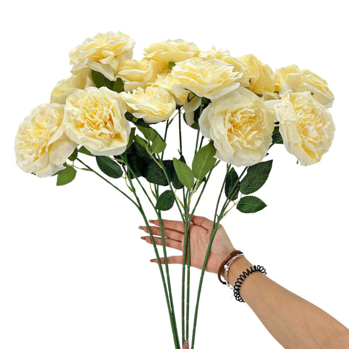 GNW Champagne Artificial Chinese Rose Peony LRR-342 - Image 3