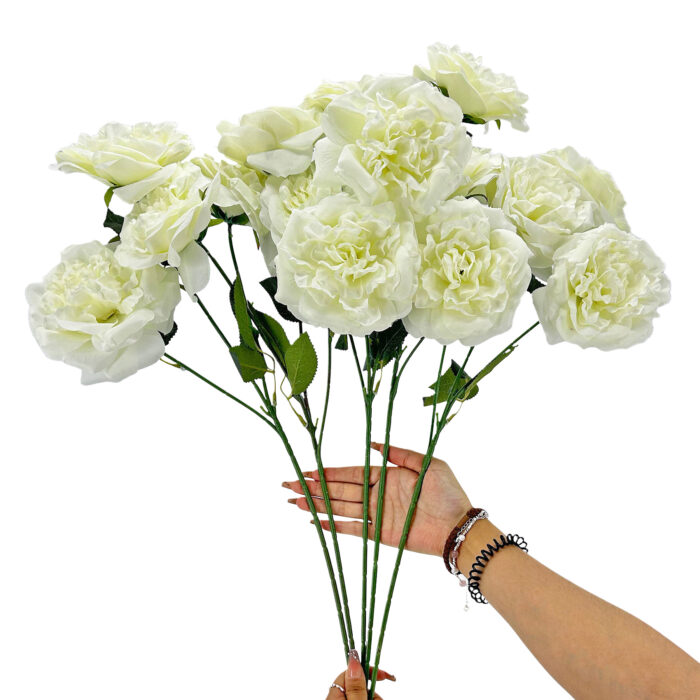 GNW White Artificial Chinese Rose Peony LRR-341 - Image 3