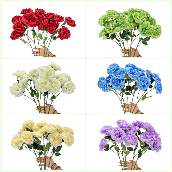 GNW Blue Artificial Chinese Rose Peony LRR-346 - Image 4