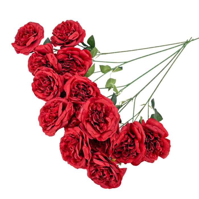 GNW Red Artificial Chinese Rose Peony LRR-347 - Image 2