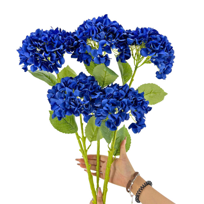 GNW Dark Blue Artificial Floral Hydrangea Silk LRR-368 - Image 3