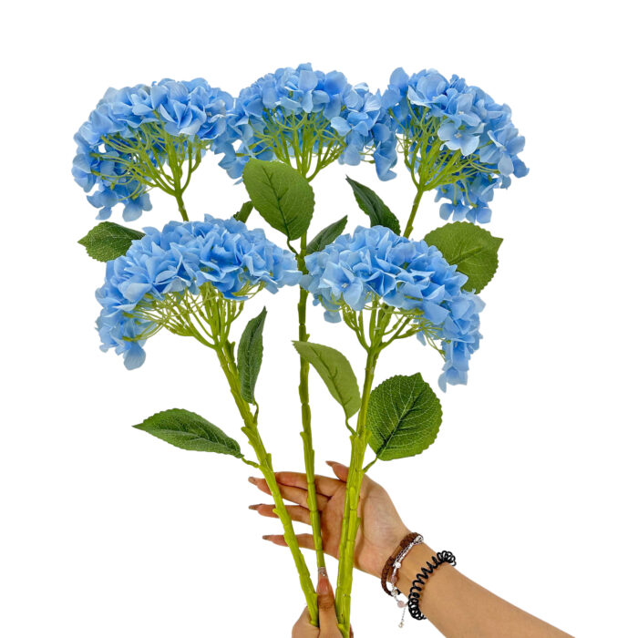 GNW Blue Artificial Floral Hydrangea Silk LRR-367 - Image 3