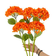 GNW Bright Orange Artificial Floral Hydrangea Silk LRR-373 - Image 3