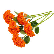 GNW Bright Orange Artificial Floral Hydrangea Silk LRR-373 - Image 2