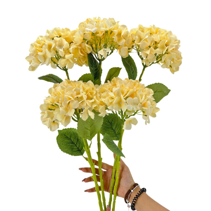 GNW Champagne Artificial Floral Hydrangea Silk LRR-363 - Image 3