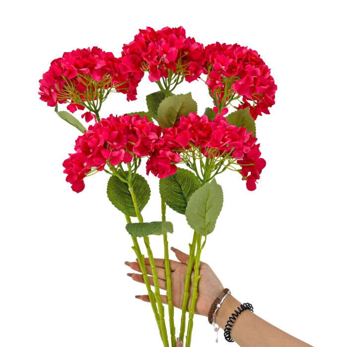 GNW Rose Red Artificial Floral Hydrangea Silk LRR-365 - Image 3