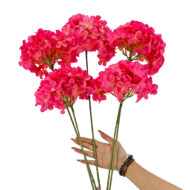 GNW Rose Red Artificial Leafless Hydrangea Silk LRR-380 - Image 2