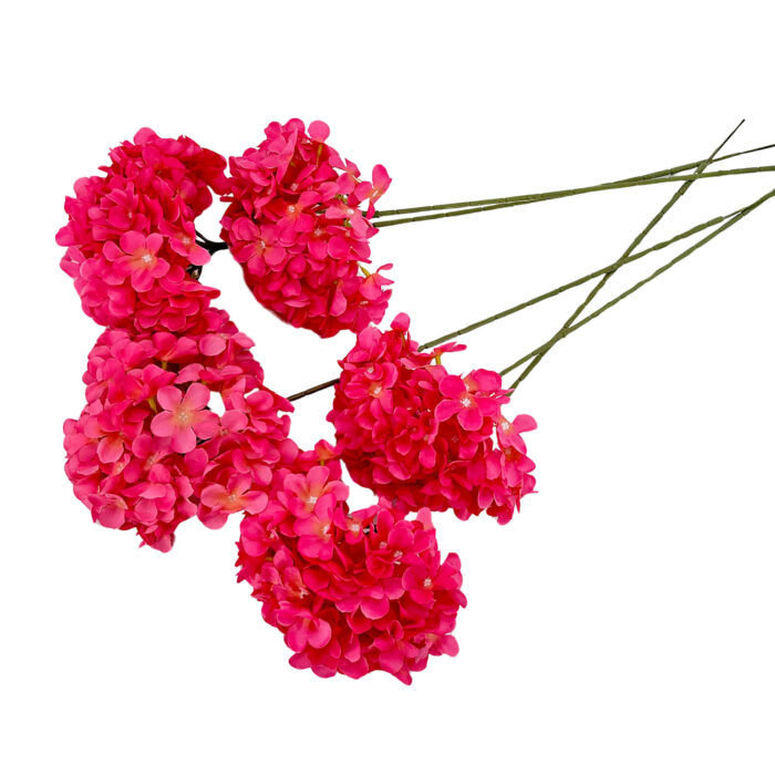 GNW Rose Red Artificial Leafless Hydrangea Silk LRR-380 - Image 3
