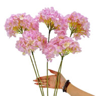 GNW Pink Artificial Leafless Hydrangea Silk LRR-381 - Image 2