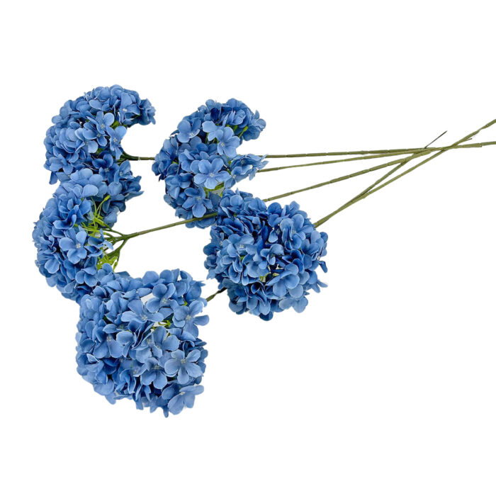 GNW Blue Artificial Leafless Hydrangea Silk LRR-384 - Image 3