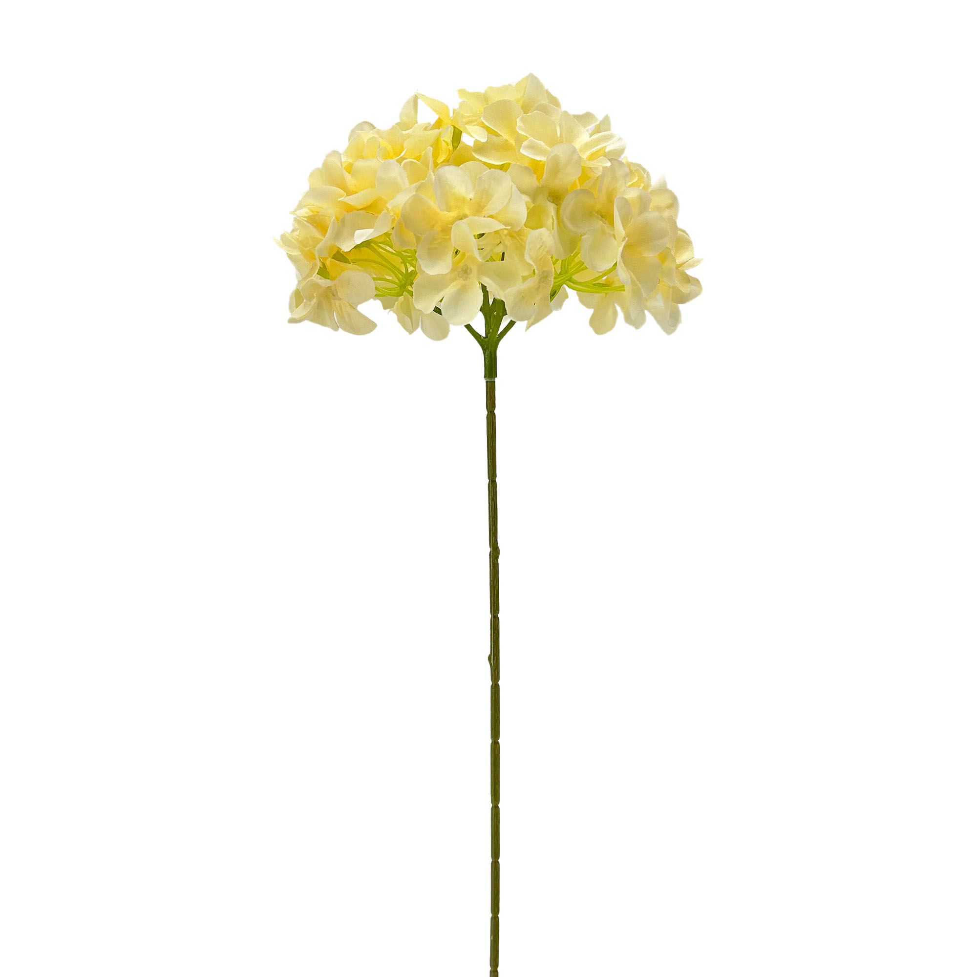 IMG_7628 GNW Yellow Artificial Leafless Hydrangea Silk LRR-378 - Image 1